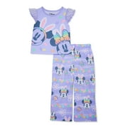 Disney Minnie Mouse Toddler Girls Easter Top and Pants Pajama Set, 2-Piece, Sizes 12M-5T